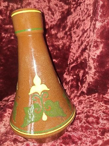 куплю вазы: Чехия. Ваза с глазурированным рисунком, глина, отличное состояние! — 2