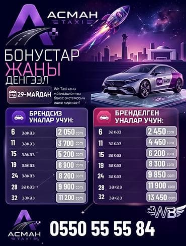 Требуется Водитель такси - С личным транспортом, 3-5 лет опыта, Премии, Старше 23 лет