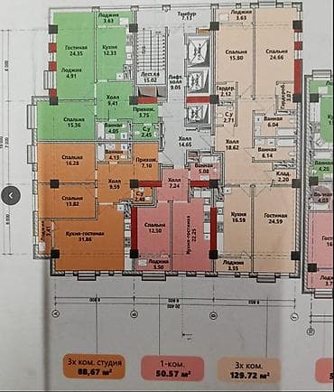 Продажа квартир: 1 комната, 50 м², Элитка, 8 этаж, Готовая ПСО (под самоотделку) — 6