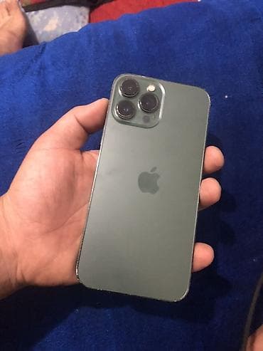IPhone 13 Pro Max, Б/у, 128 ГБ, Зеленый, Защитное стекло, Чехол, 80 %