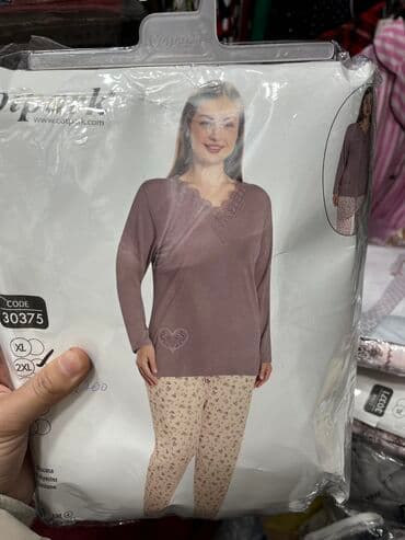 белая ночная сорочка: Домашний костюм, Майка, Рубашка, Халат, Турция — 8