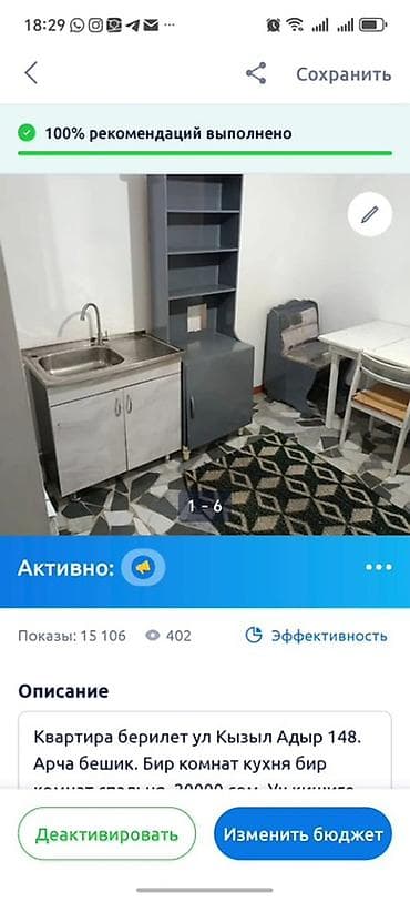 1 комната, Собственник, Без подселения, С мебелью полностью — 2