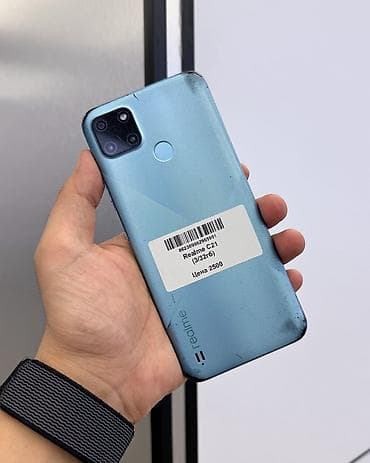 мед алимин: Realme C21, Б/у, 32 ГБ, цвет - Голубой, 2 SIM — 2