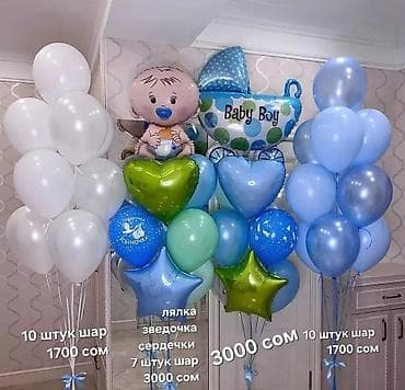 Оформление шарами для мальчика Наборы гелиевых шаров и фольгированных