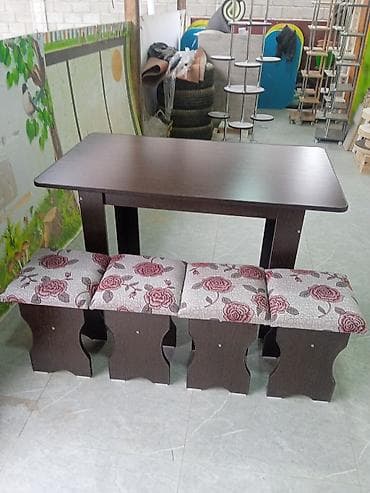 Окна и комплектующие: Кухонный стол и стул, Новый, цвет - Коричневый — 1