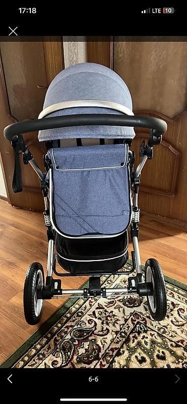 новорожденный: Коляска, цвет - Голубой — 7