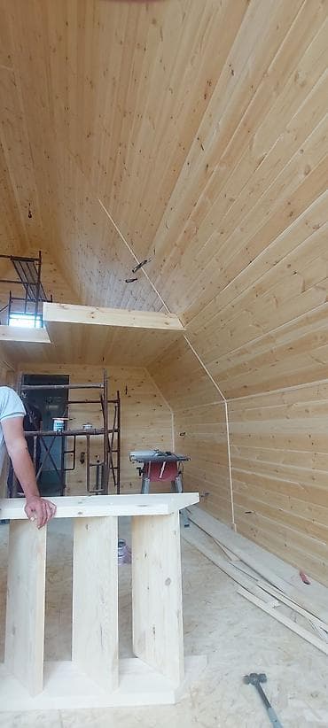 карказный бассейн: Каркасный дом в стиле A-frame / шалаш с панорамным остеклением и — 7