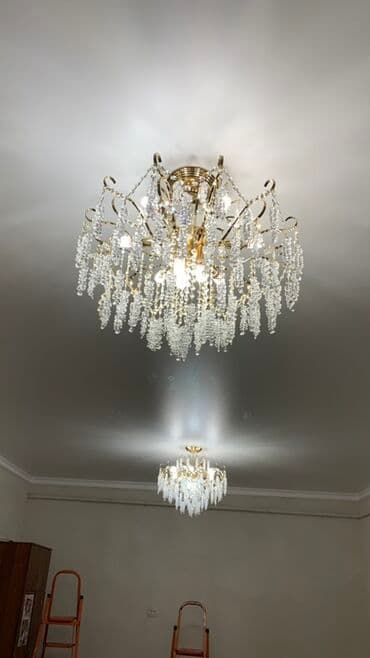 купить люстру в зал: Натяжной потолок Глянцевое, 3D потолки, Матовое Демонтаж, Гарантия, Монтаж — 1