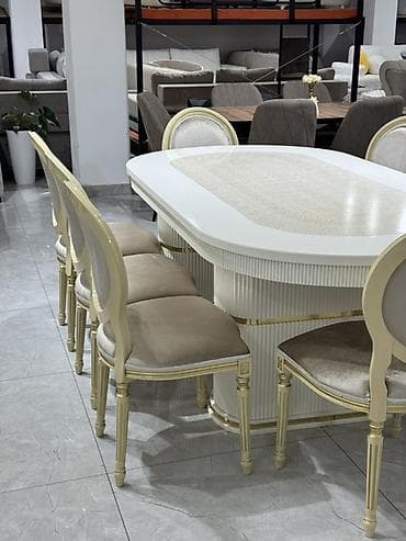 dinner table: Стол и стул для зала, цвет - Белый — 3