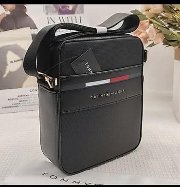 стильное черное пальто: Барсетка, Tommy Hilfiger, Материал: Экокожа, Новый — 6