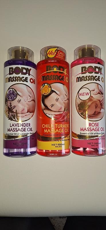 Массажные масла BODY MASSAGE OIL, объем 500 мл каждое. Линейка