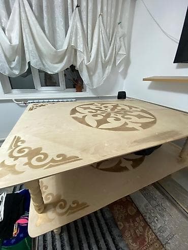 Тумбалар: Деревянный стол для гостиной, зоны отдыха. Форма: прямоугольный — 2