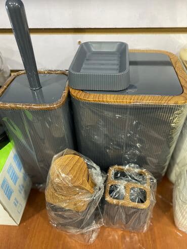 пластиковые тазы: Набор аксессуаров для ванной комнаты okyanus изготовлен из — 4