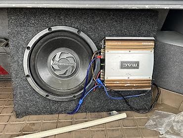 калонка с микрофоном: Автомобильный сабвуфер Pioneer в закрытом корпусе + усилитель MAC — 1