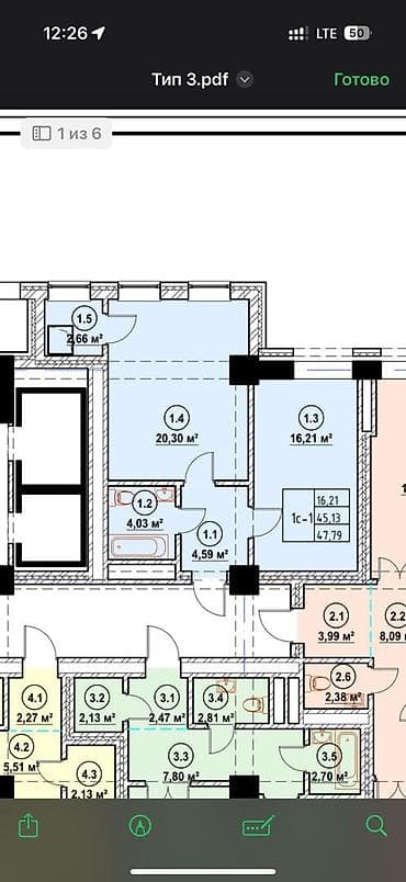 1к: 1 комната, 47 м², Элитка, 5 этаж, Готовая ПСО (под самоотделку) — 6