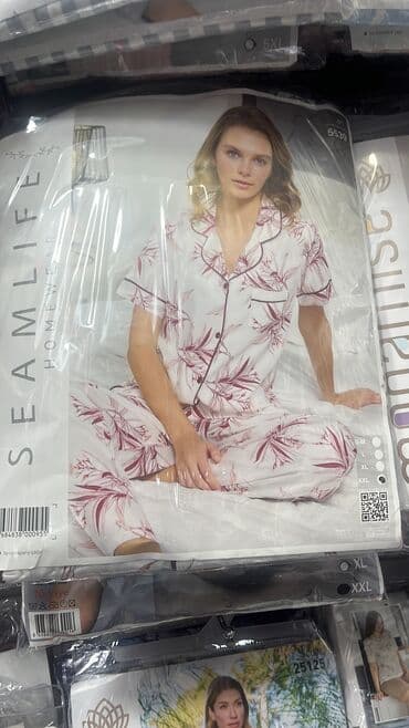 белая ночная сорочка: Пижама, Сатин, Турция, Все размеры — 9