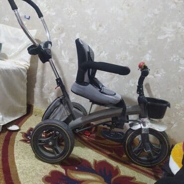 детская коляска prego: Коляска, цвет - Серебристый, Б/у — 2