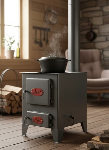 Дровяные печи-варочные (печи-буржуйки) с варочной поверхностью