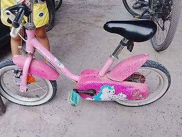 Детский транспорт: Детский велосипед BTWIN (Decathlon), розовый, с рисунками единорога и — 1