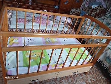 малинки: Манеж-кровать, Б/у, С комодом, Дерево — 5