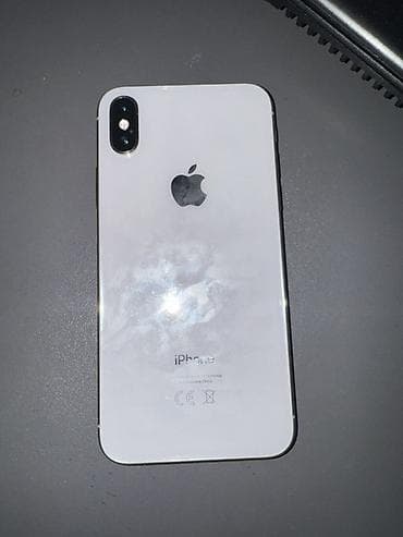 IPhone X, Б/у, 64 ГБ, Белый, Зарядное устройство, Защитное стекло, Чехол, 100 %