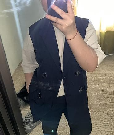 классом выше: Новый Женский комплект в классическом стиле: удлинённый жилет без — 3