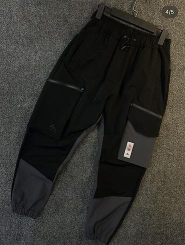 Брюки: Мужские карго-джоггеры в стиле techwear. - Цвет: черный с — 2