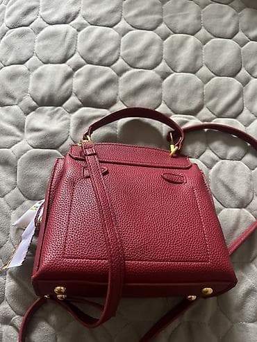 Айымдардын бут кийими: Сумка-трансформер бордового цвета - Материал: фактурная эко‑кожа с — 3