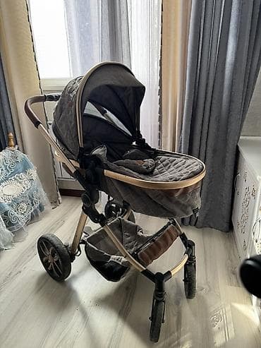 Детские коляски: универсальная 2-в-1 и прогулочная-трость 1)