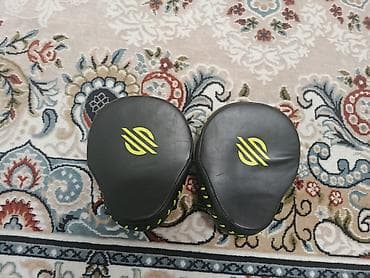 Тренажеры: Лапы для бокса/кикбоксинга Sanabul + перчатки для лап (fingerless) — 2