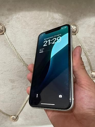 IPhone Xr, Б/у, 128 ГБ, Белый, Защитное стекло, Чехол, 100 %