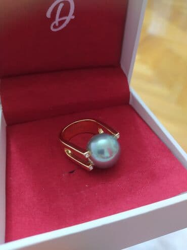 чёрное кольцо из вольфрама: Кольцо, Печатка, Проба 925, Женские, Жемчуг, Новый — 8