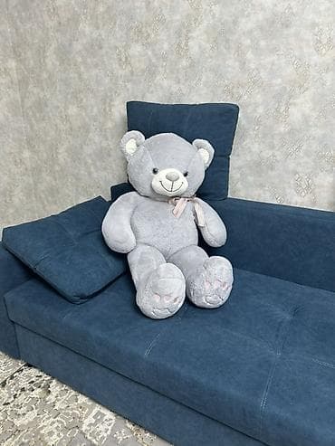 Үй жана бакча: Плюшевый медведь, большой мягкий друг серого цвета. - Размер — 2