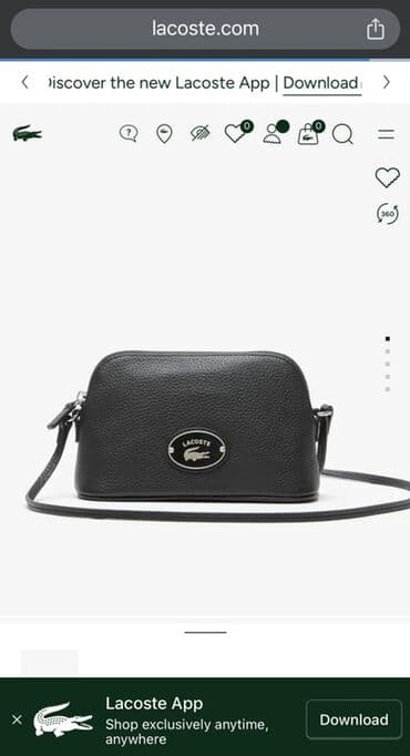 Аксессуары: Сумка через плечо Lacoste Grained Leather Dome Crossbody - Цвет — 1