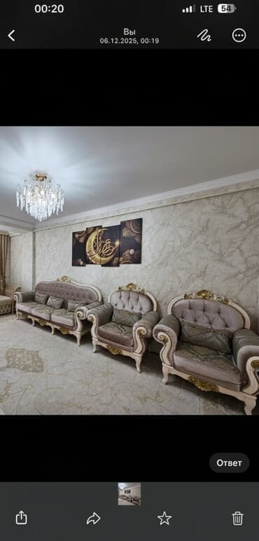продаю мебели: Комплект мягкой мебели, Б/у, цвет - Серый — 1
