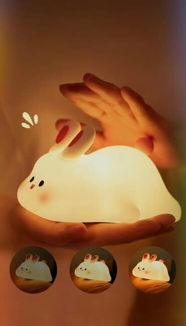 диван 1 кишилик: Ночник Big Face Rabbit Silicone Light — мягкий силиконовый светильник — 3