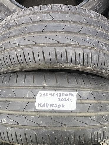 Шины и диски: Шины 215 / 45 / R 18, Лето, Б/у, Пара, Легковые, Hankook — 1
