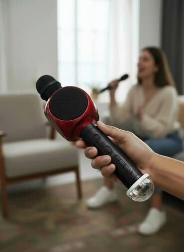 акустические системы cooldog с микрофоном: Беспроводной караоке‑микрофон с встроенной колонкой и светомузыкой - — 4