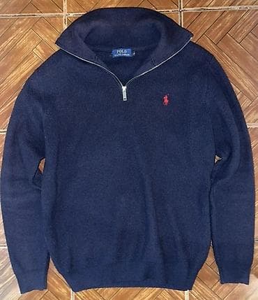 nike tech flece: Мужской свитер Polo Ralph Lauren - Модель: четверть-молния (half-zip) — 1