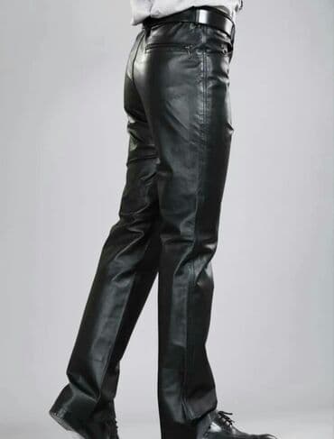 Брюки: Байкерские брюки с подкладкой из хлопка. Мягкая качественная кожа — 2