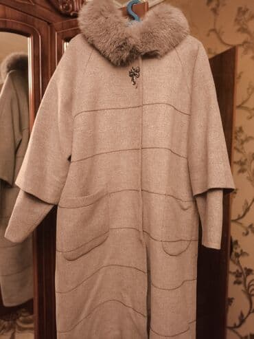 рубашка женская размер м: Пальто женское с меховым воротником - Цвет: бежевый/капучино - Фасон — 1