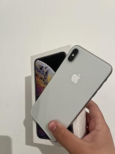 IPhone Xs Max, Новый, 512 ГБ, Серебристый, Чехол, Коробка, 80 %
