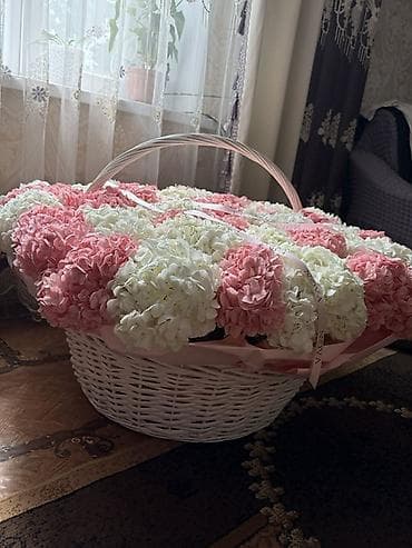 корзина для цветы: Большая декоративная корзина с цветочной композицией - Основа — 2