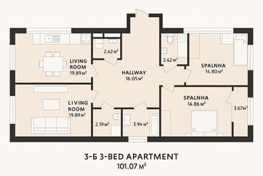 сдаю квартира или дом: 3 комнаты, 101 м², Элитка, 4 этаж, ПСО (под самоотделку) — 1
