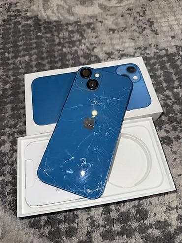 скупка бу компьютеров: IPhone 13, Б/у, 128 ГБ, Синий, Коробка, 78 % — 2