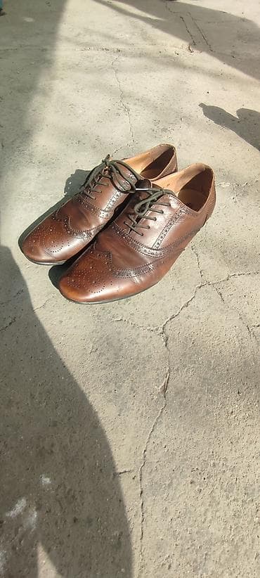 Атайын кийим: Коричневые классические туфли из натуральной кожи. - Материал — 1