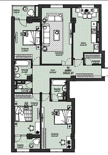 ремонт квартир: 3 комнаты, 121 м², Элитка, Дизайнерский ремонт — 10