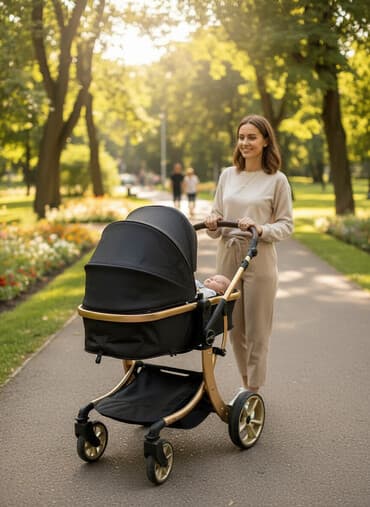 сумка в роддом бишкек список: Коляска, цвет - Черный, Б/у — 1