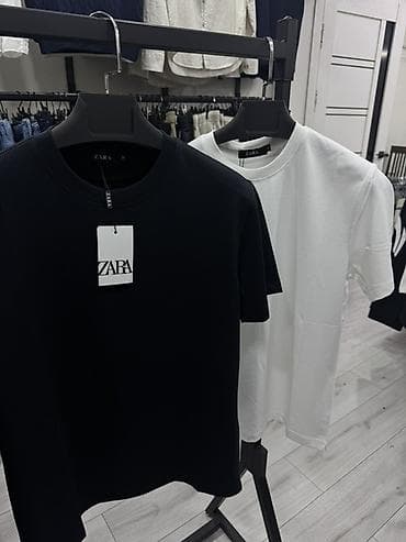 Мужская футболка, M, L, XL, Zara, Новый, цвет - Белый, Самовывоз