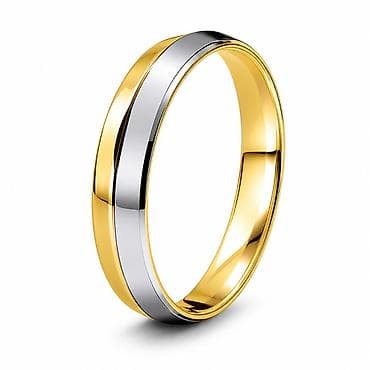 обручальный кольцо: Кольцо из вольфрама “California” chromium+18k yellow gold, размер 16,5 — 1